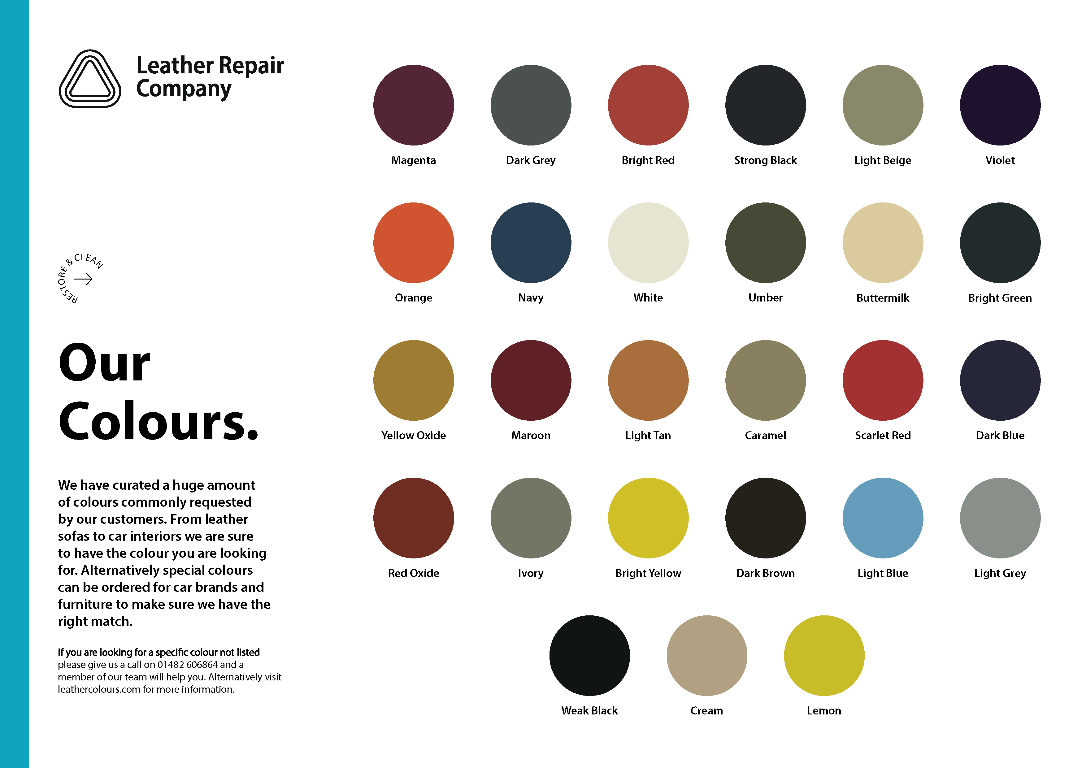 Leather Repair Paint Colourant Dye 100ml LRC14